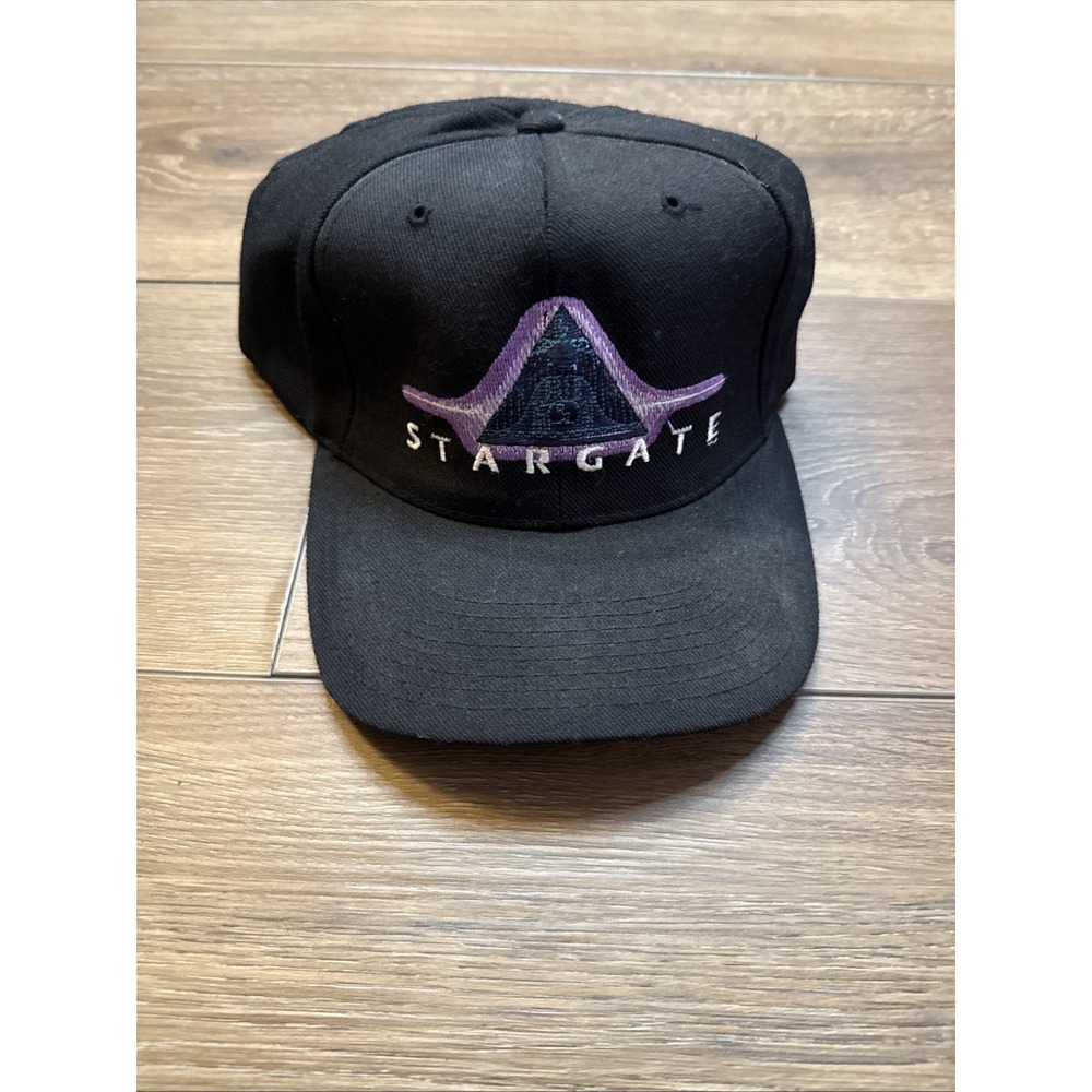 VTG 90s Stargate Film Crew Snapback Cap Mens OSFA Black  Truckers Hat